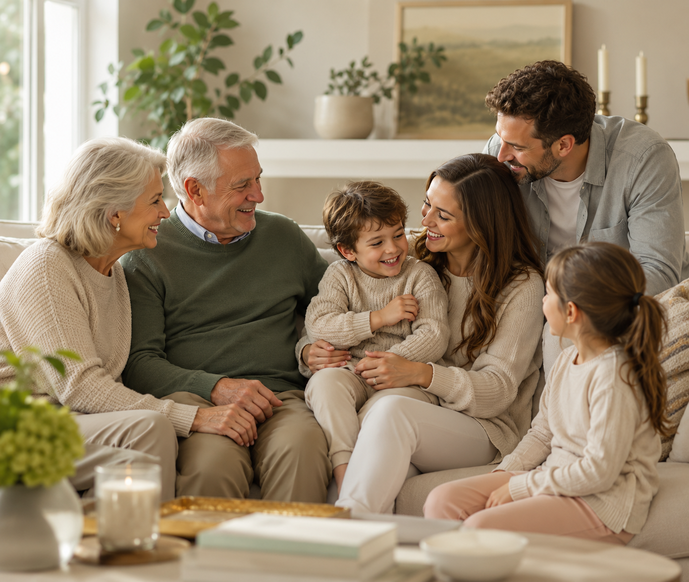 A family together at home